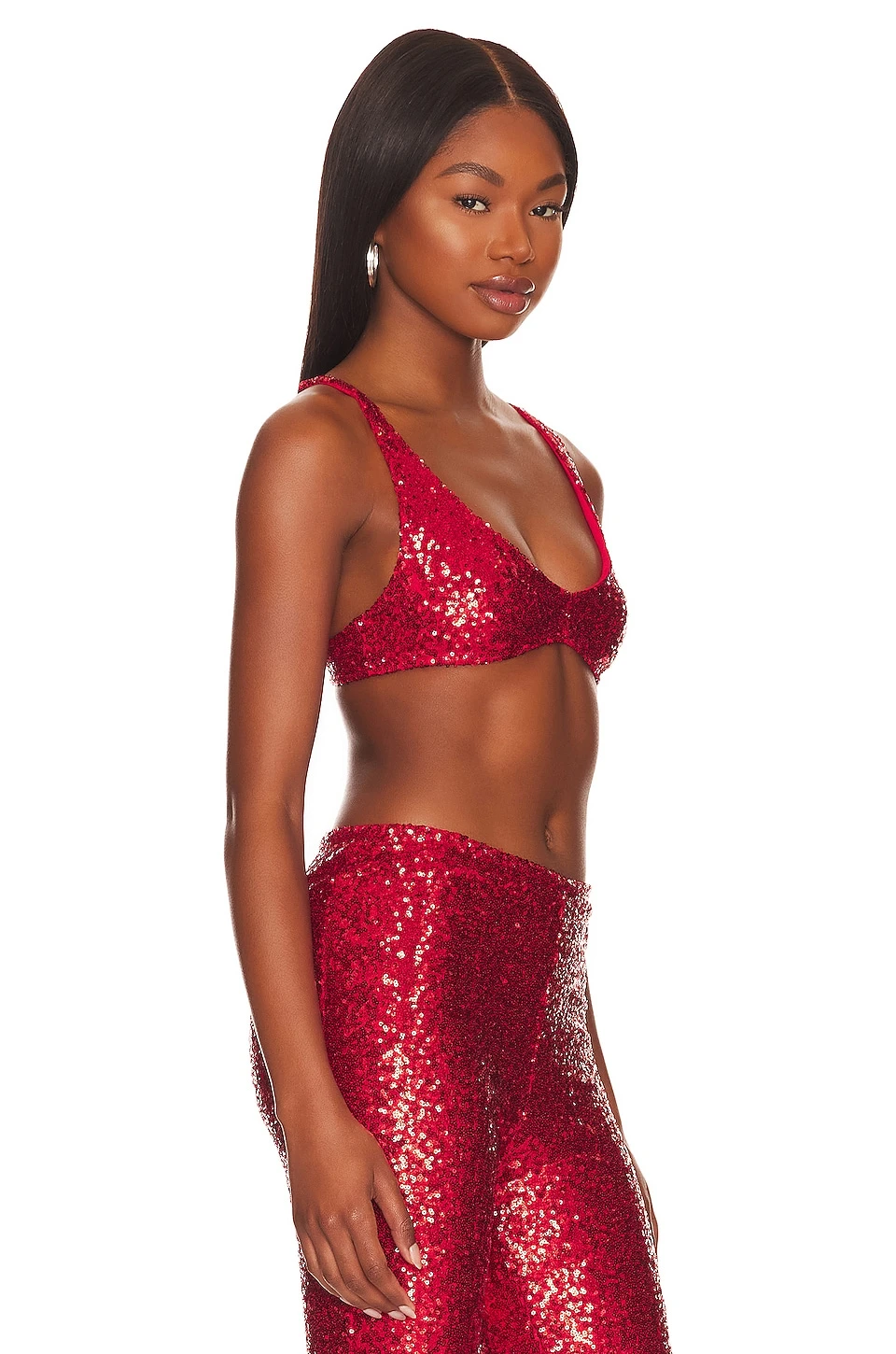 Shine On Sequin Bra Red 4 Shine On Sequin Bra Red - Image 2