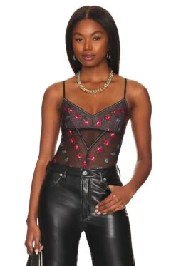 БОДИ CHEVRON Embroidered Roses