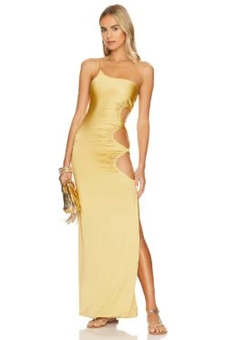 Luna Cut Out Dress Gold