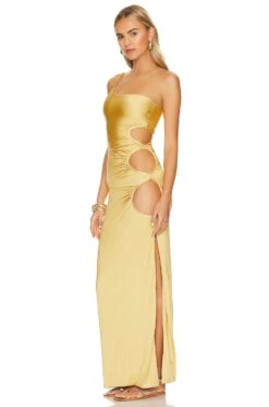 Luna Cut Out Dress Gold 8 Luna Cut Out Dress Gold -Hot Sale Clothing Store OSTR WD3 V3