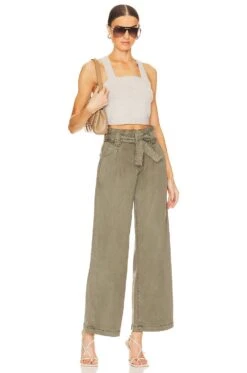 Paige Flutter Waistband Vintage Ivy Green -Hot Sale Clothing Store PAIG WJ1559 V4