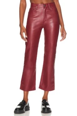 Lennon Coated High Rise Crop Boot Carmine