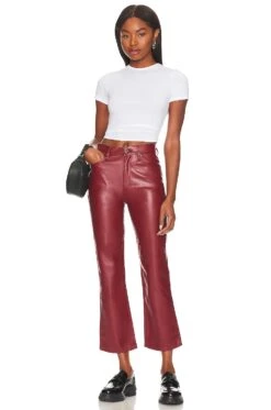 Lennon Coated High Rise Crop Boot Carmine -Hot Sale Clothing Store PSTL WJ228 V4