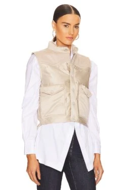 Rag & Bone GILET ERICA Taupe -Hot Sale Clothing Store RGBR WO91 V3