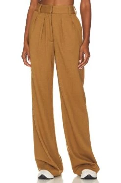 Rag & Bone Shelly Wide Leg Wool Pant Camel