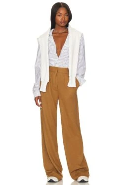 Rag & Bone Shelly Wide Leg Wool Pant Camel -Hot Sale Clothing Store RGBR WP90 V4 C
