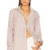 Rag & Bone Maxine Button Down Shirt Brown Stripe 2 Rag & Bone Maxine Button Down Shirt Brown Stripe -Hot Sale Clothing Store RGBR WS473 V1
