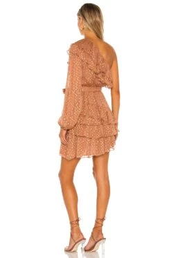 Aine One Shoulder Dress Tan -Hot Sale Clothing Store ROCS WD138 V3
