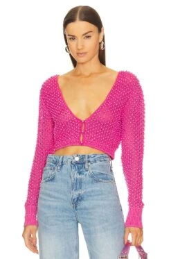 Larissa Crochet Cardigan Rose Pink