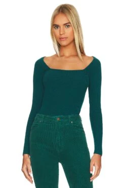 Cherry Knit Top Emerald