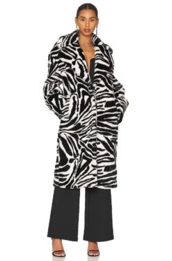 Olive Coat Zebra Print
