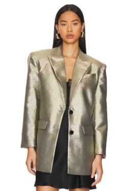Morgan Blazer Lame Stretch Suiting Silver