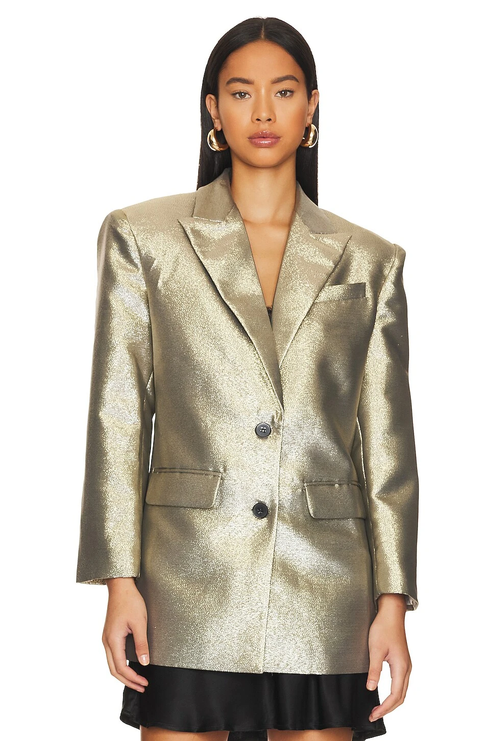 Morgan Blazer Lame Stretch Suiting Silver 4 Morgan Blazer Lame Stretch Suiting Silver - Image 2