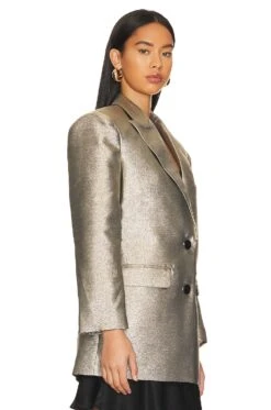 Morgan Blazer Lame Stretch Suiting Silver 10 Morgan Blazer Lame Stretch Suiting Silver -Hot Sale Clothing Store RONR WO47 V3