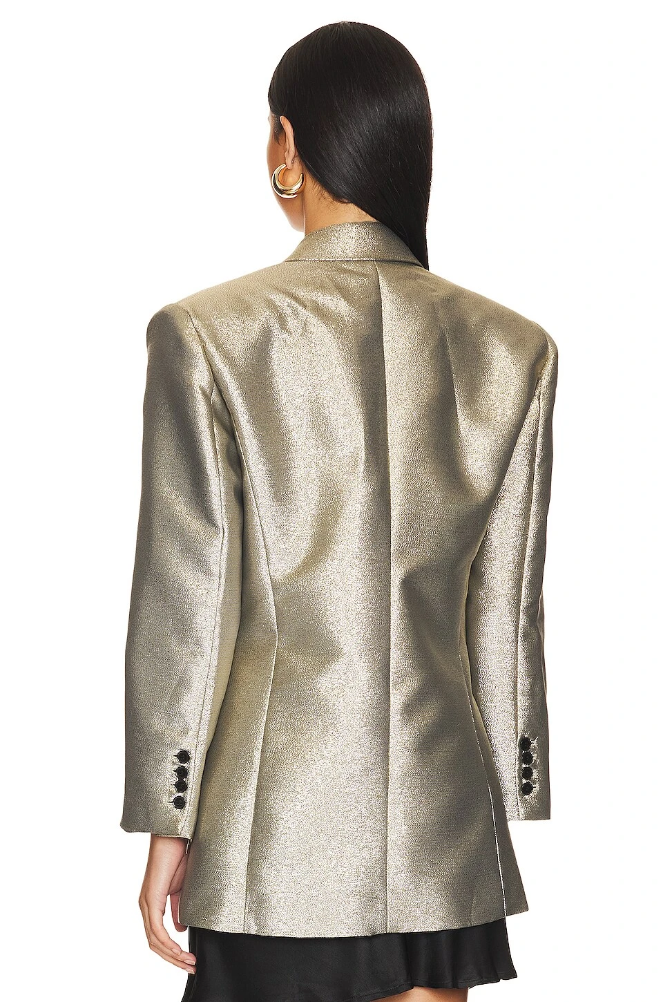 Morgan Blazer Lame Stretch Suiting Silver 6 Morgan Blazer Lame Stretch Suiting Silver - Image 4