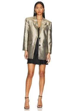 Morgan Blazer Lame Stretch Suiting Silver 12 Morgan Blazer Lame Stretch Suiting Silver -Hot Sale Clothing Store RONR WO47 V5