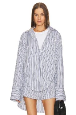 Maja Top Blue And White Stripe