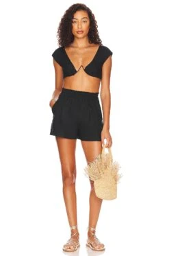 Luella Crop Top Black -Hot Sale Clothing Store RUMR WS8 V4