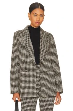 Sanctuary City Blazer Vanilla Mini Houndstooth