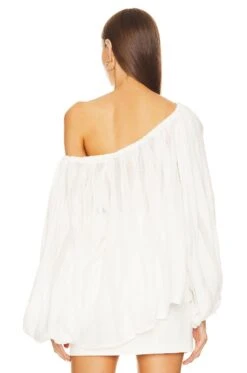 Stripe Detailed Blouse White Patterned -Hot Sale Clothing Store SCIL WS18 V4