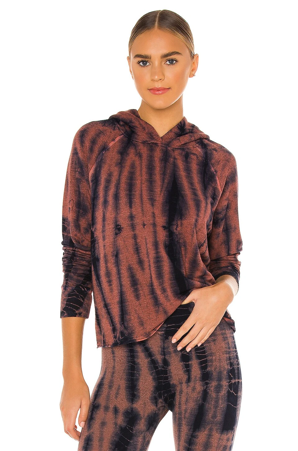 Cut Off Hoodie Brick & Navy Tie Dye 3 Cut Off Hoodie Brick & Navy Tie Dye