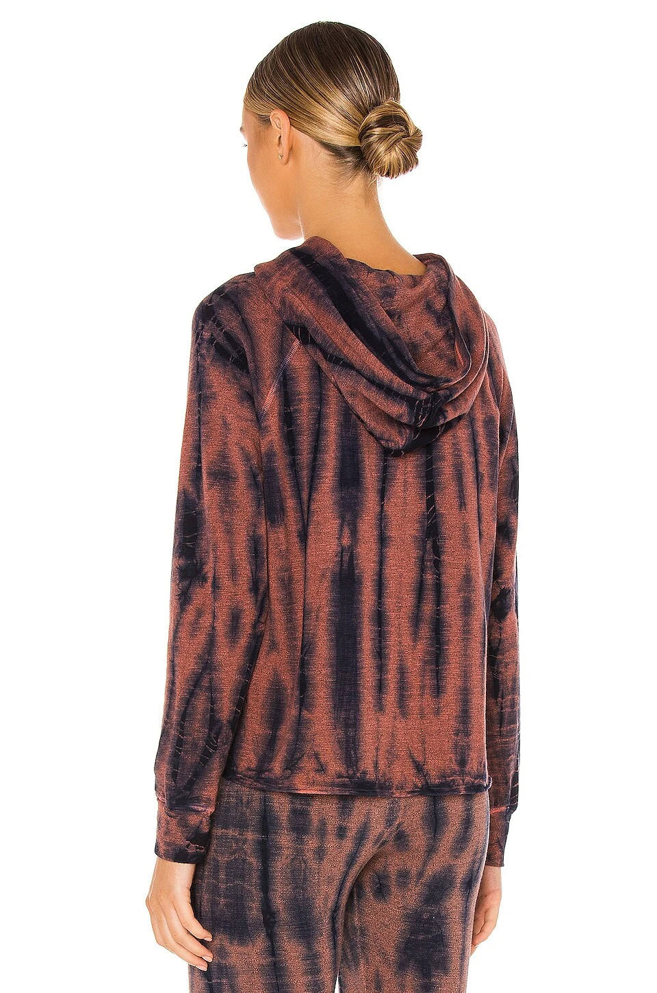 Cut Off Hoodie Brick & Navy Tie Dye 5 Cut Off Hoodie Brick & Navy Tie Dye - Image 3