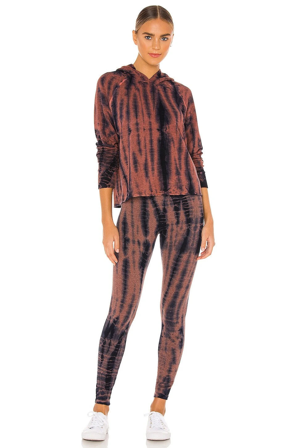 Cut Off Hoodie Brick & Navy Tie Dye 6 Cut Off Hoodie Brick & Navy Tie Dye - Image 4