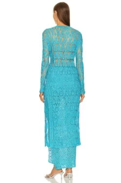 Allison Crochet Cardigan In Lime Turquoise -Hot Sale Clothing Store SERR WK46 V4