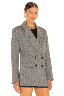 Oversized Blazer Black & Ivory Herringbone -Hot Sale Clothing Store SMYT WO270 V3