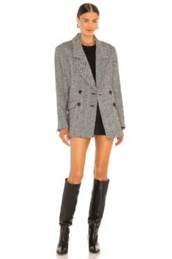 Oversized Blazer Black & Ivory Herringbone -Hot Sale Clothing Store SMYT WO270 V5