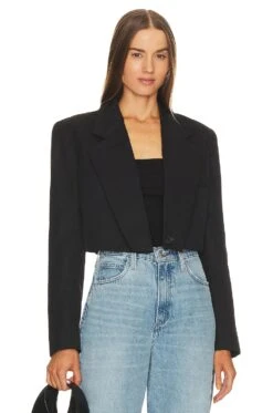 Cut Off Blazer Black