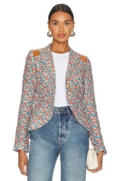 Rifle Patch One Button Blazer Multi Floral