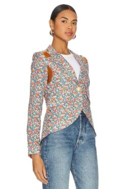 Rifle Patch One Button Blazer Multi Floral -Hot Sale Clothing Store SMYT WO332 V3