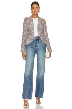 Rifle Patch One Button Blazer Multi Floral -Hot Sale Clothing Store SMYT WO332 V5