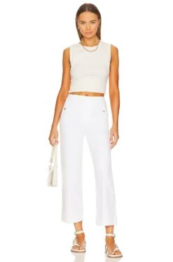 Spanx Stretch Twill Cropped Wide Leg Pant Bright White -Hot Sale Clothing Store SPAN WP52 V4