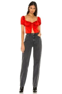 Lesley Tie Front Top Red -Hot Sale Clothing Store SPDW WS1065 V4
