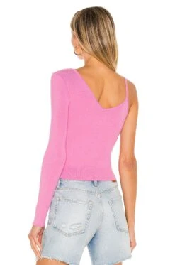 Kelsie One Sleeve Top Pink -Hot Sale Clothing Store SPDW WS1363 V3