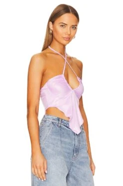 Devon Halter Top Metallic Lavender -Hot Sale Clothing Store SPDW WS1721 V2