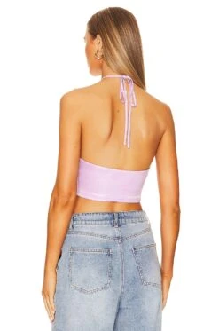 Devon Halter Top Metallic Lavender -Hot Sale Clothing Store SPDW WS1721 V3