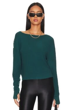 Spiritual Gangster Reversible Twist Front Sweater Pine 8 Spiritual Gangster Reversible Twist Front Sweater Pine -Hot Sale Clothing Store SPRG WK102 V2