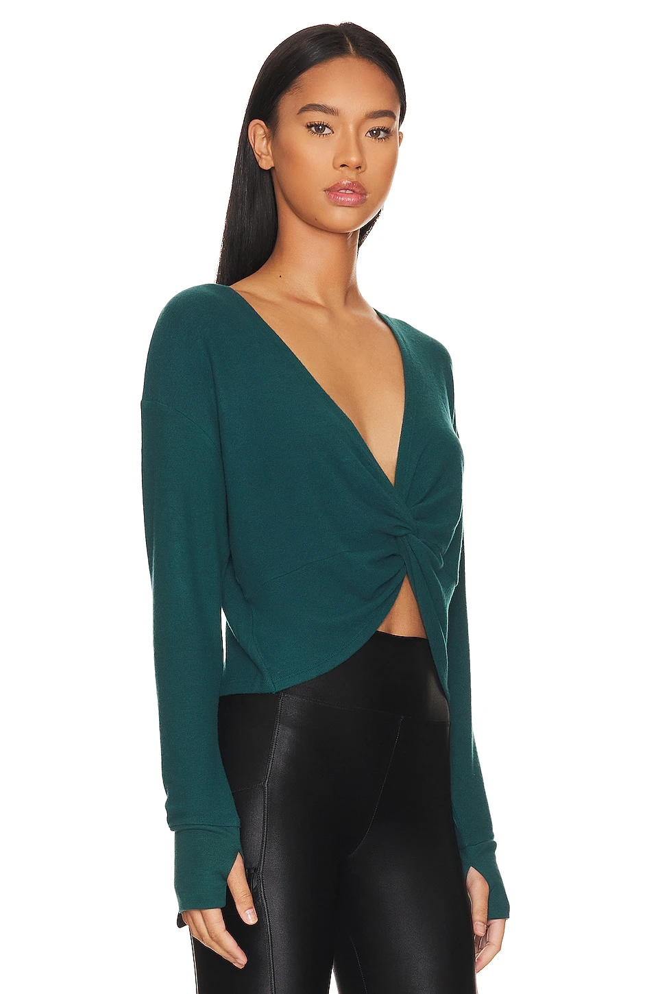 Spiritual Gangster Reversible Twist Front Sweater Pine 5 Spiritual Gangster Reversible Twist Front Sweater Pine - Image 3