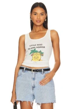 Little Miss Island Hopper Rib Tank White