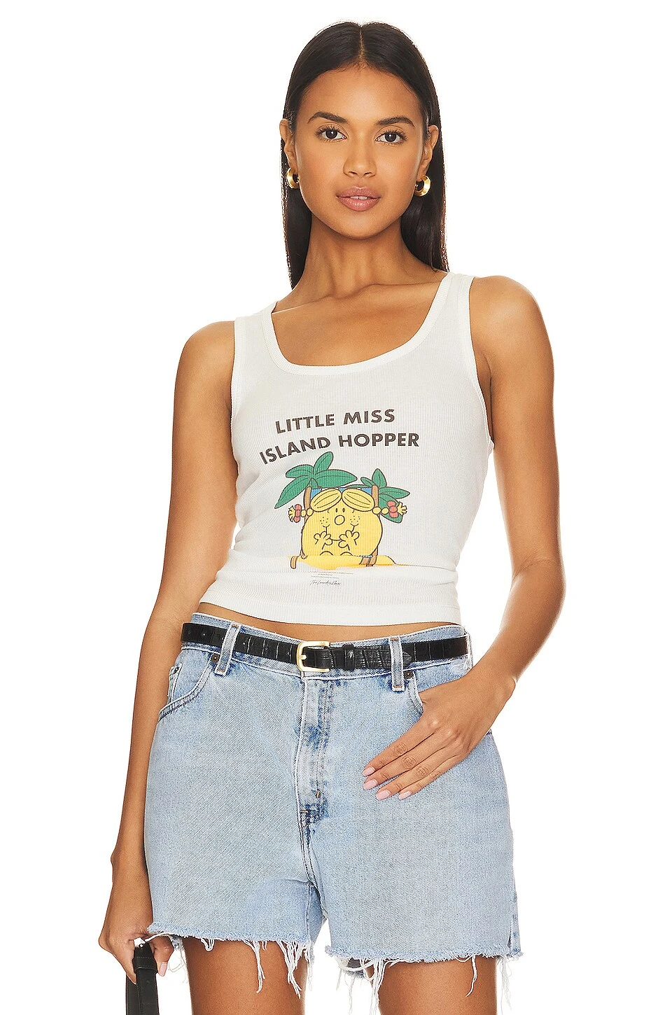 Little Miss Island Hopper Rib Tank White 3 Little Miss Island Hopper Rib Tank White