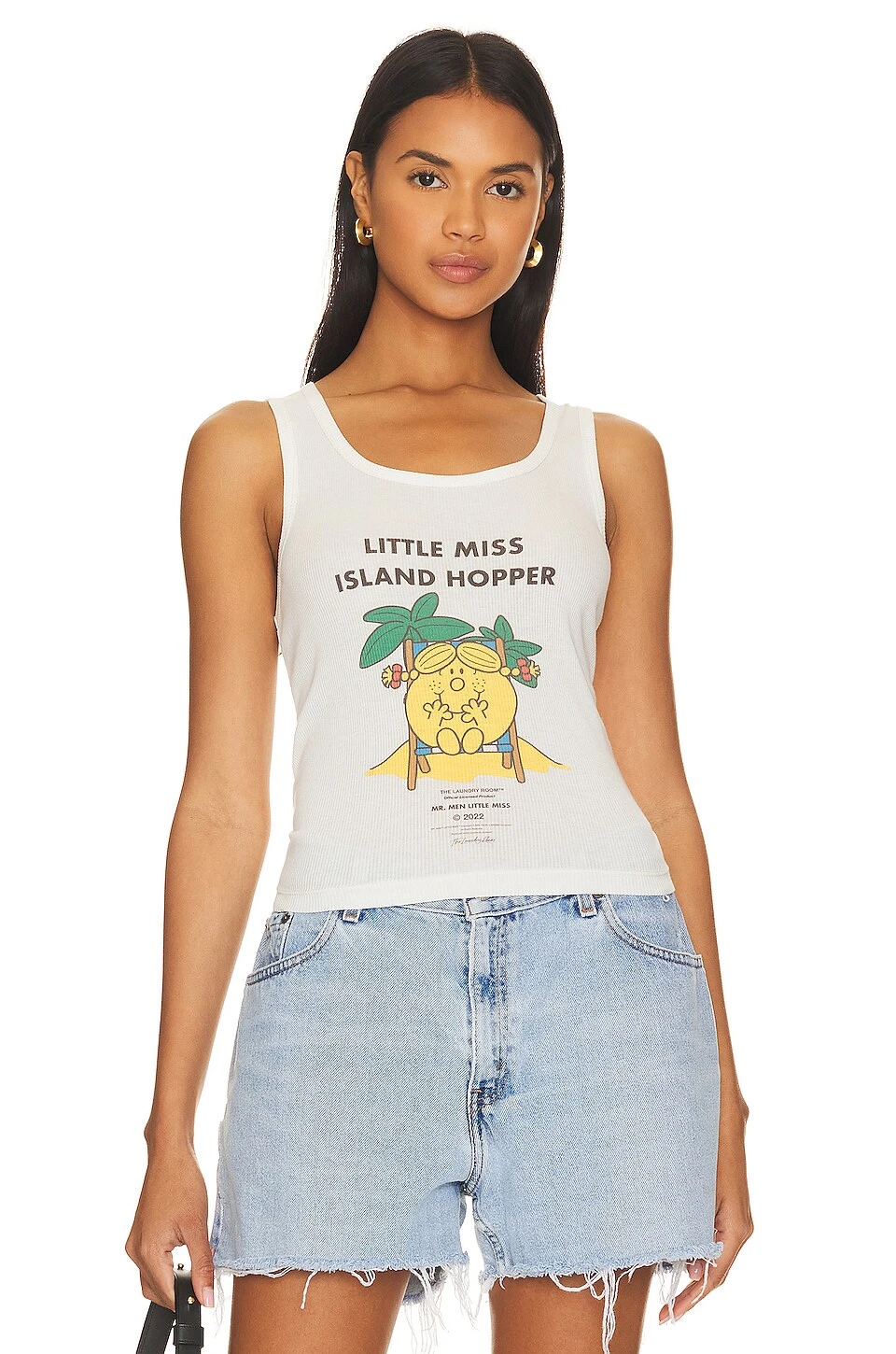 Little Miss Island Hopper Rib Tank White 4 Little Miss Island Hopper Rib Tank White - Image 2