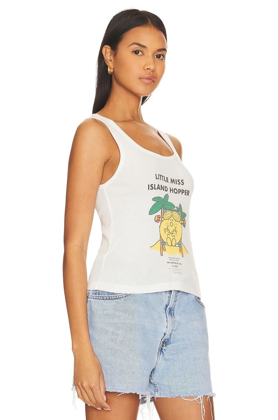 Little Miss Island Hopper Rib Tank White 5 Little Miss Island Hopper Rib Tank White - Image 3