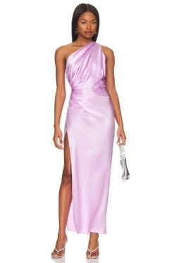 X REVOLVE Asymmetrical Draped Dress Gold -Hot Sale Clothing Store TSEI WD71 V1