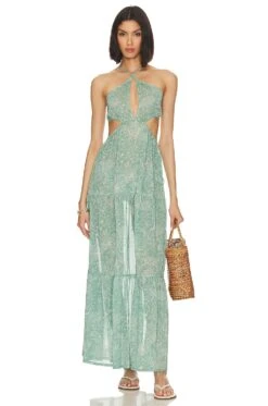 X Jetset Christina Tierra Maxi Dress Green Tropics