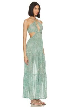 X Jetset Christina Tierra Maxi Dress Green Tropics -Hot Sale Clothing Store TULA WD1449 V3