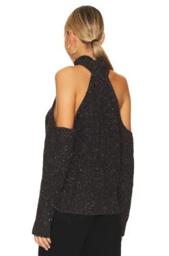 Gia Speckled Open Shoulder Sweater Black Confetti 8 Gia Speckled Open Shoulder Sweater Black Confetti -Hot Sale Clothing Store TULA WK606 V3