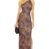 Strappy One Shoulder Maxi Dress Leopard -Hot Sale Clothing Store VAUR WD17 V1
